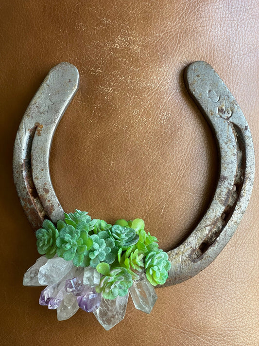 Lucky horseshoe / horseshoe/ luck / home decor / ranch / country / unique / crystal